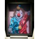 Cheerful clown in a wooden box 15x20cm (by Vladimir)