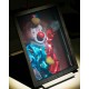 Cheerful clown in a wooden box 15x20cm (by Vladimir)